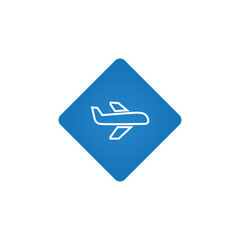 A flying airplane icon. Vector illustration.