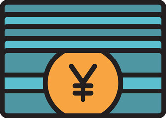 stack of banknotes icon illustration