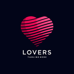 pink love logo design template