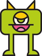 cute and funny monster cartoon character illustration
