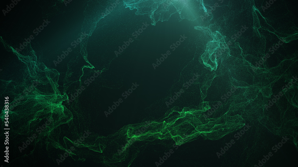 Wall mural spotlight shine to center with plasma energy particle effect.3d rendering simulation abstract backgr