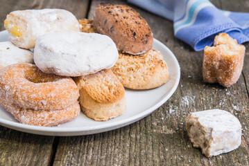 polvorones typical spanish close up