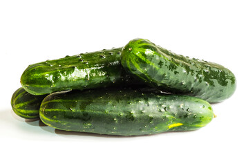 bio Cucumber white background close up