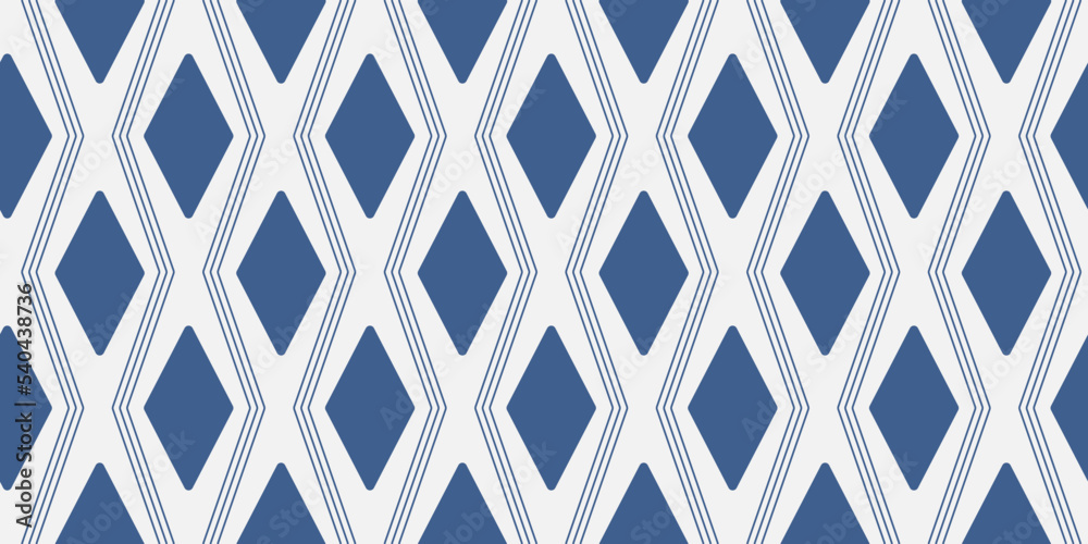 Poster rhombuses are simple blue. seamless vector from ordinary rhombuses. print and seamless surfaces.
