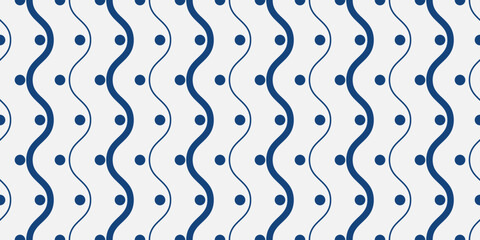 Wavy vertical stripes with dots. Pattern of wavy stripes. Print and seamless surfaces.