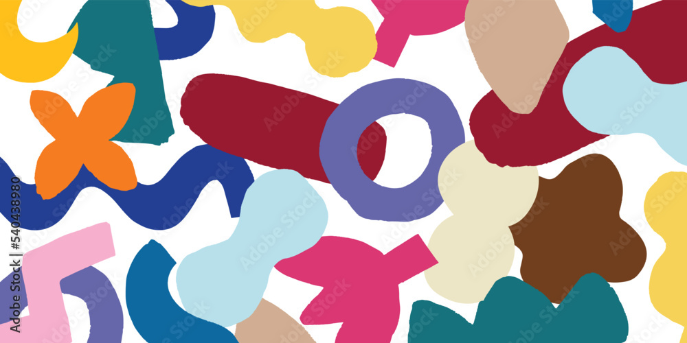 Aufkleber abstract trendy background design with aesthetic random shape pattern for cover, poster, banner, fab