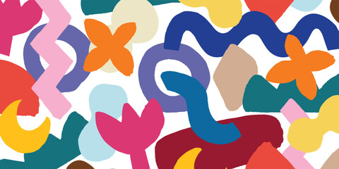 Abstract trendy background design with aesthetic random shape pattern for cover, poster, banner, fabric and print