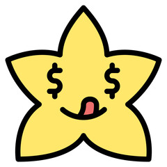 dollar sign eyes star emoji