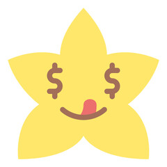 dollar sign eyes star emoji