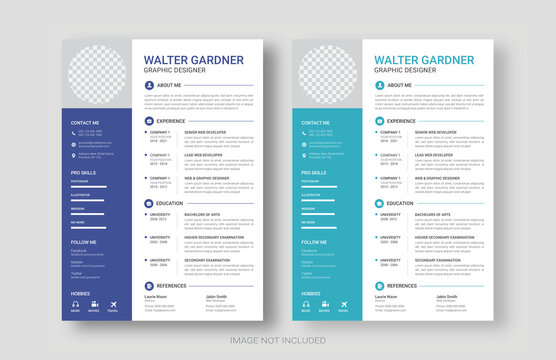 Clean and elegant minimalist curriculum vitae template with cover letter