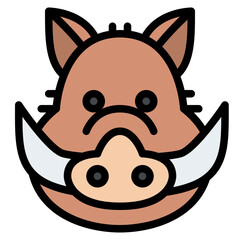 wild pig animal face avatar zoo