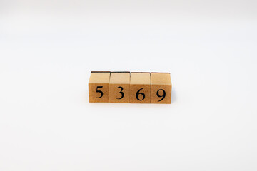 木ブロック　数字　Number　ナンバー　5369