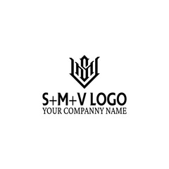 smv letter monogram logo design