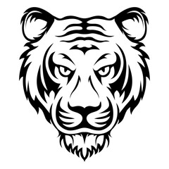 Tiger head tattoo black and white