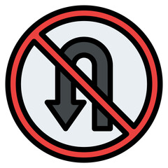no u turn traffic sign
