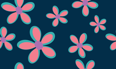 floral pattern on dark blue background