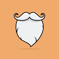 Cool Beard Man Cartoon Vector Icon Illustration. People Barber Icon Concept Isolated Premium Vector. Flat Cartoon Style