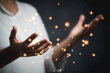 Christianity religion concept. Christian life crisis prayer to god. Woman pray for god blessing to...