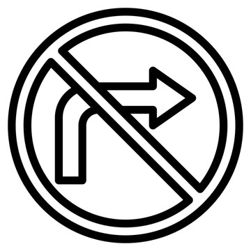 No Turn Right Traffic Sign