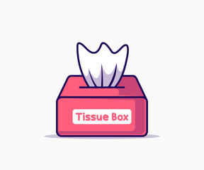 tissue box icon vector illustration. flat cartoon style. on a white background.