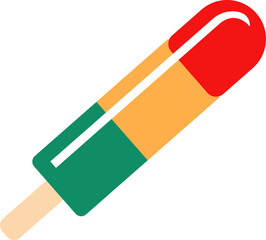 three colors ice cream popsicle