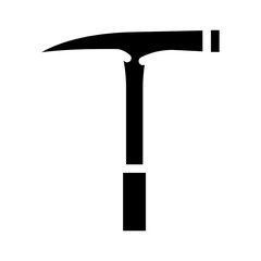prospectors hammer glyph icon vector. prospectors hammer sign. isolated symbol illustration