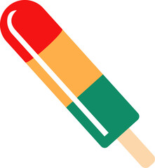 three colors ice cream popsicle