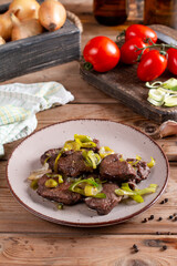 Grilled Fillet Mignon tenderloin meat beef steaks on wooden table