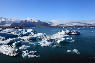 Jokulsarlon - the ice lagoon in diamond beach, Vatnajokull National Park, Iceland