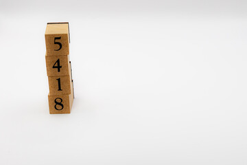 木ブロック　数字　ナンバー　Number　5418