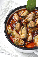 Homemade Canned Pickled Mussels snack