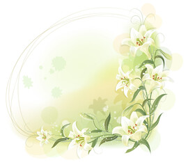 Fototapeta na wymiar spring floral background with butterflies