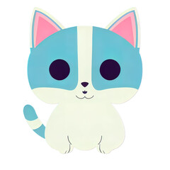 Fototapeta premium Cartoon cat character icon logo 3d illustrated 