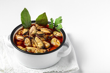 Homemade Canned Pickled Mussels snack