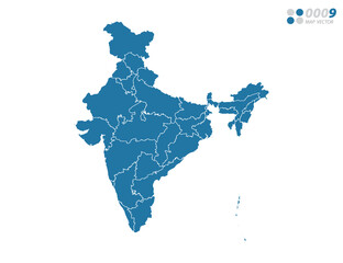 Vector blue of map India.