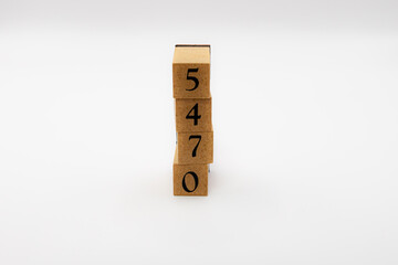 木ブロック　数字　Number　ナンバー　5470
