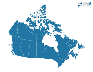 Vector blue of map Canada.