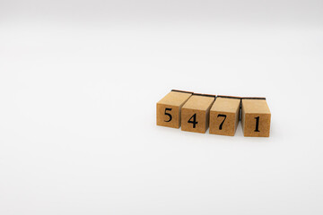 木ブロック　数字　Number　ナンバー　5471