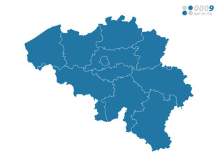 Fototapeta premium Vector blue of map Belgium.