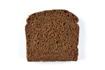 Rye bread slices isolated on white background