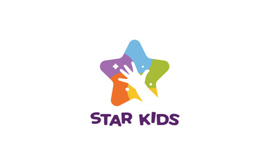 Star kids Logo Design Template. Dream star logo. Emblem, Colorful, Creative Symbol, Icon