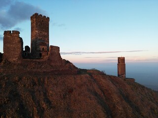 Obraz premium castle with sunset