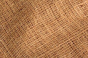 natural burlap background close-up. Fabric background