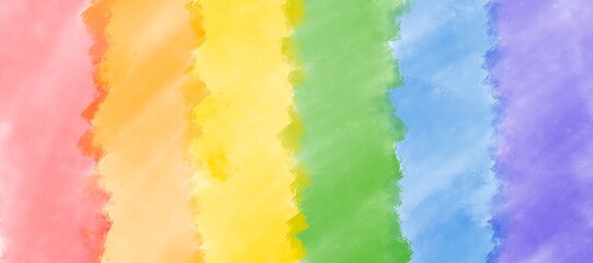 Water color rainbow banner background design. Colorful paint texture wallpaper.