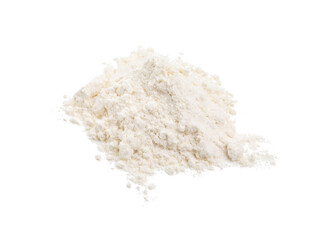 Pile of wheat flour isolated on white