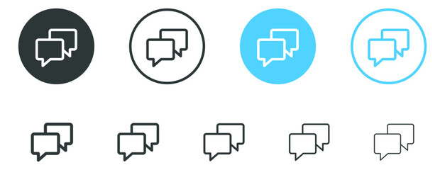 chat message icon speech bubble symbol Communication. Conversation icons - talk message Bubble chat icon. chatting or messaging bubbles