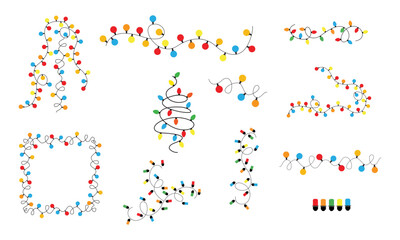 Christmas Light Vector Set