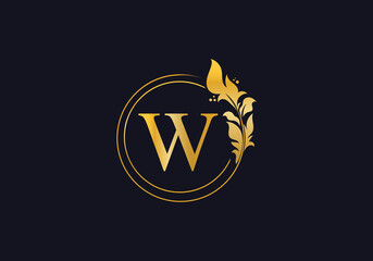 Golden leaf download and circle logo design image. Golden beauty and business symbol and alphabets design