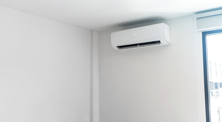  Air conditioner on white wall