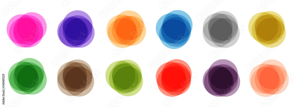 Poster set colorful circle transparent banners - vector
